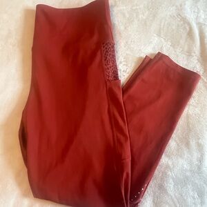 ZYIA Active LNT Hi-Rise Burnt Sienna Leopard Pocket 7/8 24" - size 14/16